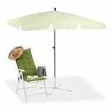 Relaxdays 10023227_49 Ombrellone Spiaggia, Mare, Giardino, Balcone, Rettangolare, 200x120 cm, Inclinabile, Giallo Chiaro