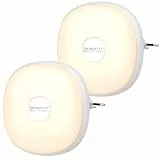 OUSFOT Luce Notturna da Presa Bambini Led Batteria Ricaricabile 2 pezzi sensore crepuscolare automatico luce di orientamento per camera dei bambini da letto scale cucina