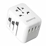 5 IN 1 Adattatore Universale da Viaggio 15W Presa Universale da Viaggio con 3USB 1USB C 1 CA, Adattatore da Viaggio Italia Inghilterra America Australia Adattatore Viaggio con 10A Fusibile
