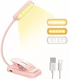 GARITE Luce da Lettura, Lampada da Lettura Ricaricabile USB con 10 LED 3 Modalità Dimmerabile Clip per la Cura Degli Occhi per E-Reader, Studio, Letto, Viaggi, Tablet