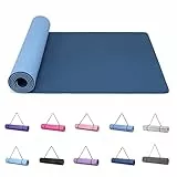 Good Nite Tappetini da yoga da donna antiscivolo con superficie testurizzata, spessore 6 mm con cinghia per il trasporto, tappetino per yoga, pilates, ginnastica (blu scuro/blu cielo)