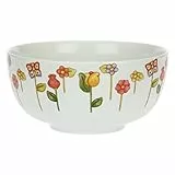 THUN, Ciotola in Porcellana Decorata a Mano con Motivi Floreali, Versione Maxi, Linea Happy Country, 25 cm