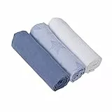 Clevamama 3540 Copertine in Mussola di Bambù per Neonato - Blu - 70x70 cm (Set di 3)