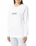 Calvin Klein L/S Felpa Parte Superiore del Pigiama, White, S Donna