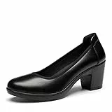 DREAM PAIRS Scarpe con Tacco Largo Eleganti Comode da Donna Décolleté con Tacco Alto Classico Décolleté in PU da Lavoro Nero SDPU2230W-E Taglia 38 (EUR)