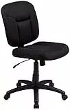Amazon Basics - Sedia da ufficio con schienale basso, Nero, 61D x 48.9W x 97.2H cm