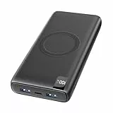 Power Bank 20000mAh Caricatore Portatile: BRENCIL Wireless Batteria Esterna 22.5W Caricabatterie Portatile USB C Batteria Portatile con 3 Uscite per Teléfonos, Tabletas