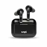 Smpl - Auricolari ANC con cancellazione attiva del rumore, Bluetooth 5.0, custodia di ricarica, autonomia 30 ore, pairing rapido, controlli smart touch - Neri