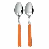 Excelsa Set Cucchiai in Acciaio Inox, Arancione, 2 Pezzi
