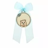THUN, Coccarda di Nascita per Bambino Quokka con Coccinella in Ceramica Decorata a Mano, Linea Baby, 12.8x2.6x10 cm