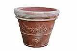 Vaso doppio bordo festonato in terracotta personalizzabile Vaso per esterno di grandi dimensioni Vaso Limone resistente alle intemperie Artigianale Made in Italy (diametro 80 cm x h .63)