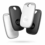 Tile Pro (2022) Bluetooth Trova oggetti, 4 Pezzi, Portata di rilevamento 120m, compatibile con Alexa e Google Smart Home, iOS e Android, Trova chiavi, telecomandi e altro, Nero/Bianco