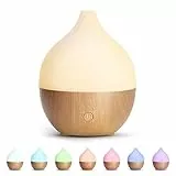 SALKING Diffusore di Oli Essenziali, 100ml Diffusore aromatico a grana di legno, Ultrasuoni Aromaterapia Diffusore con Luce bianca calda, Diffusore per Oli Essenziali Senza BPA, per Ufficio e Casa