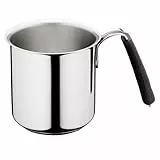 Lagostina Tempra Acciaio Bollilatte, Pentolino Ø 16 cm in Acciaio Inox 18/10, con Fondo Lagotherm e Manico in Silicone, Pentolino adatto a Induzione, Gas e Forno