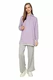 Trendyol Set da Donna in Maglia Tinta Unita Modesto Sudore e Jogger Tuta, Lilla, S (Pacco da 2)