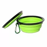 JB-STYLE Ciotola Pieghevole Cane con Moschettone Portatile, Ciotola Cane Portatile con Porta Sacchetti Cane, Ciotola da Viaggio per Cani Gatti (Solo ciotola)