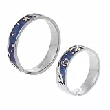 chenpaif Anello, 2 Pezzi S925 Argento Placcato Van Gogh Cielo Stellato Blu Anelli Amante Aperto Fascia
