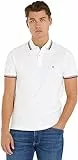 Tommy Hilfiger Maglietta Polo Maniche Corte Uomo Core Tommy Tipped Slim Fit, Bianco (White), M