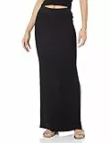 The Drop, gonna in maglia da donna Tyler, a costine, nera, XXL Plus, taglia forte