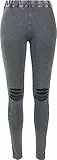 Urban Classics Ladies Cutted Knee Leggings, Grigio (Acid Black), M Donna