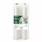 Bonsenkitchen Sacchetti per Sottovuoto, 2 rotoli 28 x 600 cm (totale 12 m) Sacchi commerciali per conservazione alimenti e cottura Sous Vide