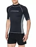 Cressi Rash Guard Man, Maglia Protettiva Con Maniche Corte In Speciale Tessuto Elastico, Protezione Solare Uv (Upf) 50+ Uomo, Nero/Grigio, M/3 (50)
