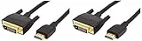 Amazon Basics Cavo adattatore HDMI a DVI, 1,8 m (non per il collegamento a porte SCART o VGA), Nero (Confezione da 2)