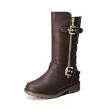 DREAM PAIRS KNICE Stivali da Equitazione da Moto Alti da Bambina Marrone al Ginocchio per Taglia 4 M US Big Kid/36 EU