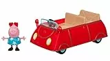 Jazwares 95706 - Peppa Pig Peppa, piccola auto rossa con esclusivo personaggio Peppa Pig, con posti a sedere, per 3 personaggi, originale Peppa Pig