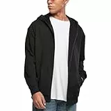 Urban Classics Felpa con Cappuccio e Zip Intera, Nero, XXXL Uomo