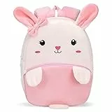 UBORSE Zaino per Bambini, Zaino Bambino Peluche Cartoon, Borse Scuola Materna per Ragazzi o Ragazze, Zainetto Animale Asilo Elementare Carino 2-6 anni, Coniglio