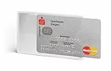 Durable 890323 - Tasca porta carte di credito RFID Secure, apertura sul lato corto, fronte trasparente, argento metallizzato, confezione da 3 pezzi
