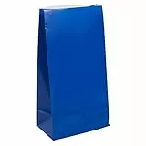 Unique- Gift Bags Set di 12 Buste di Regalo, Tinta Unita, Blu (Reale), 12 Count (Pack of 1), 59004