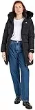 Calvin Klein Jeans Jkt Lungo Aderente con Cappuccio in Pelliccia Sintetica Cappotti Imbottiti, CK Black, S Donna