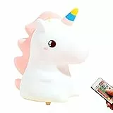 Fiotha Luce notturna LED Unicorno, Luce Notturna Bambini, Unicorno Bambina Regalo, 16 Multicolori Unicorno Silicone Lampada, USB Ricaricabile LED Luci Notturne, per Cameretta Bambina Regalo Neonato