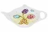THUN - Poggia Bustine da tè - Linea Fiore in Fiore - Cucina, Mug, Tazze e Tisaniere - Porcellana - 9x9x2 h cm