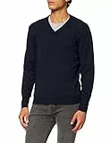 Hackett London Uomo Wool Silk Cash V Neck Felpa, Blu (Midnight 582), XS