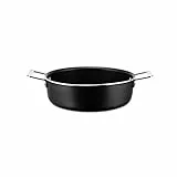 Alessi Pots&Pans Casseruola al, Alluminio con Rivestimento Antiaderente, Inossidabile 18/10, Fondo in Acciaio Magnetico Adatto Anche alla Cottura a Induzione, Nero, 24 cm