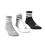 adidas 3 Stripes Calzini, Medium Grey Heather/White/Black, M