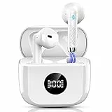 Auricolari Bluetooth 5.3 HiFi Stereo, Mini Cuffie Wireless con 2 Mic Cancellazione Rumore, Display a LED, in Ear Senza Fili Durata 40 Ore, IPX7 Sport Cuffiette per Android iOS