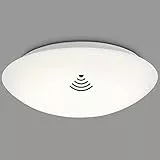 Briloner Leuchten Plafoniera a LED da soffitto con rilevatore di movimento e sensore di luminosità regolabile, 15 W, 1500 lm, 4000 K, Ø 29 cm – Bianco