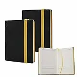2 Pezzi Taccuino Tascabile, Quaderno A7 8x10.8cm Block Notes A7 Nero Taccuino Pelle PU, Block Notes Piccoli con Portapenne e Segnalibro a Nastro, Mini Quaderno per Agenda Scuola Lavoro Ufficio