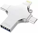 Chiavetta USB 3.0 da 256 GB, 4 in 1, ad alta velocità, tipo C/Micro/iOS/Android, unità di archiviazione dati esterna, portatile, compatibile con iPhone, iPad, MacBook, Samsung, laptop, tablet, PC