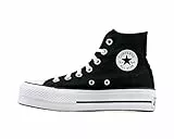 Converse Chucks Plateau Nero 560845C Chuck Taylor all Star Lift - Hi Nero Bianco Bianco, Taglia:38