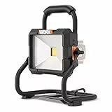WORX - WX026.9, faretto LED da lavoro, 0 W, 20 V, grigio, 23 x 26 x 24,5 cm