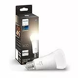Philips Hue White Lampadina Smart LED Smart, Bluetooh, Attacco E27, 15W, Dimmerabile, Luce Bianca Calda, Bianco