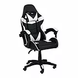 Totò Piccinni Sedia GAMING Ergonomica Reclinabile Girevole con cuscini in similpelle con rotelle e poggiatesta (Bianco)