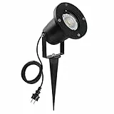 SanGlory Luci per Sentieri con Picchetto, 7W Faretto da Giardino GU10 Proiettore LED Spot, Faretti LED da Giardino Impermeabile IP65, 800LM, 3000K Bianco Caldo per Prato, Terrazzo, Cortile