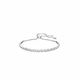 Swarovski Subtle Trilogy Bracciale Morbido, Placcato in Tonalità Rodio Lucido con Delicati Cristalli Swarovski a Taglio Arrotondato, Taglia M, Bianco