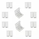 LitaElek Connettore strip LED a 4 pin con clip fissaggio Connettore a nastro LED RGB 5050 Raccordo rapido per luci di striscia LED SMD 5050 RGB da 10mm di larghezza, Saldatura gratuita (10 pezzi)